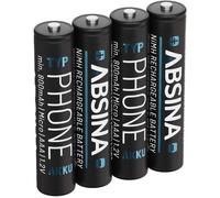 4X Pile Rechargeable AAA pour Téléphone 800 mAh NiMH - Piles AAA Rechargeables 1,2V pour Telephone, Piles Rechargeables, Pile AAA