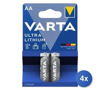 4X Piles Au Lithium Varta Ultra Lithium AA Mignon Blister De 2