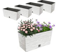 4x pot 12L 39,5x19,5 cm blanc + grand insert 8L