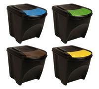4x Poubelles Empilables 100L Recyclage Panier Conteneur Ordures Déchets vidaXL