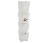 4x Poubelles Empilables 100L Recyclage Panier Conteneur Ordures Déchets vidaXL