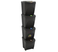 4x Poubelles Empilables 100L Recyclage Panier Conteneur Ordures Déchets vidaXL