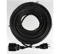 4x Rallonge 25m Caoutchouc Noir Extérieur IP44 Jardin Courant Prise Équipement