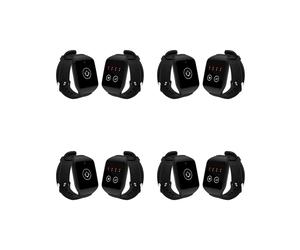 4X Récepteur de Montre Sans Fil pour Serveur, Appel de Restaurant, Téléavertisseur pour Maison, Café, Dentiste, , Bureau, Conférence