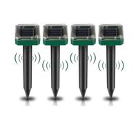 4X Répulsif Taupe Solaire à Ultrason Repulsif Solaire Exterieur Combine Sons et Vibrations Anti Taupes Repousser Taupes