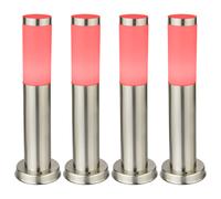 4x RGB LED Lampes Debout Jardin Eclairage extérieur TÉLÉCOMMANDE Acier inoxydable Cour Entrée Lampes à intensité variable