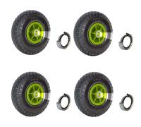 4x Roues de Brouettes à Air 260x85 MM 3.00-4 Moyeu Ø 20 Robuste 4 Pr Tissu
