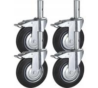 4x roulettes pivotantes 200mm avec frein pour meubles