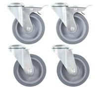 vidaXL 4 Roulettes Pivotantes à Trou - 100 mm