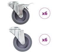 4x Roulettes Pivotantes à Trou de Boulon 75 mm Meuble Chariot Roulant vidaXL