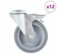 4x Roulettes Pivotantes à Trou de Boulon à Double Frein 100 mm Chariot vidaXL