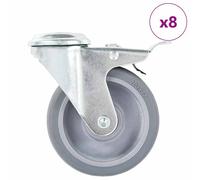 4x Roulettes Pivotantes à Trou de Boulon à Double Frein 100 mm Chariot vidaXL