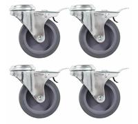 4x Roulettes Pivotantes à Trou de Boulon à Double Frein 75 mm Chariot vidaXL
