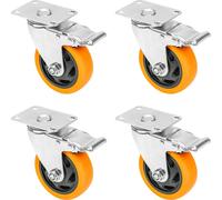 4X Roulettes Pivotantes | Roues 100Mm 460Kg Avec Frein