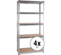 4x set Stagecaptain HR-175 Heavyrack étagère de rangement planche en bois, max. 875 kg Argent G