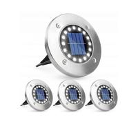 4x Solar Lamp Led Garden Inrun Ground Discs Solar Lamps Powerful
