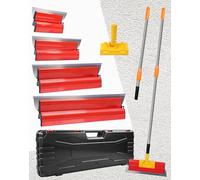 4x Spatule Enduit Lissage Set lisseuse enduit 80cm 60cm 40cm 25cm Couteau a Enduire Lame a Lisser Enduit avec Perche Télescopique 80-130cm Inox Outil Lissage