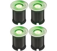 4x spots encastrés au sol télécommande allée jardin spots en acier inoxydable dimmables dans un ensemble comprenant des ampoules LED RGB