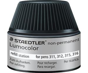 4x STAEDTLER 487 15-9 Lumocolor Refill-Station non-permanent schwarz