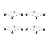 4x Supports Roulants à Plantes 35x35 cm Carré Verre Trempé Chariots vidaXL