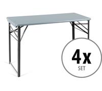 4x Table de Jardin Terasse Pliable Bois Extérieure Meuble Camping Balcon Gris
