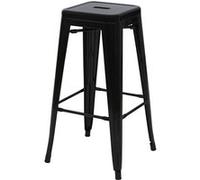 4x tabouret de bar HWC-A73, chaise de comptoir, métal, empilable, design industriel noir