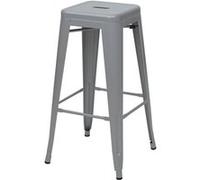 Mendler 4X Tabouret de Bar HWC-A73 métal empilable Design Industriel Gris