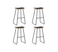 4x Tabourets de Bar Chaise de Pub Tabouret de Comptoir Siège de Bistro Chaise de Comptoir Salle à Manger Cuisine Noir Similicuir