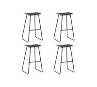 4x Tabourets de Bar Chaise de Pub Tabouret de Comptoir Siège de Bistro Chaise de Comptoir Salle à Manger Cuisine Noir Similicuir