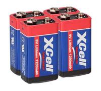 4X XCell Lithium 9V Bloc Batteries Haute Performance pour Les détecteurs de fumée/alarmes Incendie - 10 Ans d'autonomie