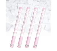 4x XXL (60 cm) canon à confettis Party Popper ®Ornement automatique (pétales de rose blancs)