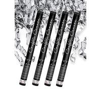 4x XXL (60 cm) canon à confettis Partypopper Streamer ®Auto-décoration (serpentins argentés)