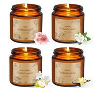 4x100g Bougies Parfumées en Pot Coffret Cadeau pour Homme & Femme Noël