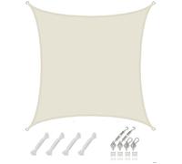 4x4 Voile d'Ombrage Carrée Étanche - Toile de Jardin avec Fixation en Acier Inox