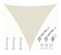 4x4x4 Voile d'Ombrage Triangulaire Étanche - Toile de Jardin avec Fixation Inox