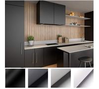5 * 0.61M Papier Peint Adhesifen PVC Noir Mat Papier Peint Auto-Adhésif pour Armoire de Cuisine Stickers Muraux Étanche Décor T A294