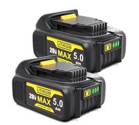 5,0Ah Batterie de Rechange pour Dewalt 18V: Compatible avec DCB200 DCB201 | 2-pièces Li-ION Batterie d'outils de Rechange Compatible avec DCB200 DCB201 DCB180 DCB181 DCB182 DCB184