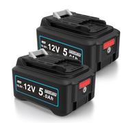 5,0Ah Batterie de Rechange pour Makita 12V: Compatible avec BL1021B BL1015 | 2-pièces Li-ION Batterie d'outils de Rechange Compatible avec BL1020B BL1041B BL1016 197396-9 632F59-1