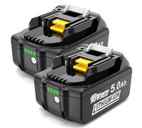 5,0Ah Batteries de Rechange pour Makita 18V: Compatible avec BL1850B BL1850 | Lot de 2 batteries Li-ion compatibles avec BL1860B BL1860 BL1830 194205-3 LXT-400