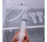 5/1 pièce Kit de débouchage de trou de drainage de réfrigérateur, brosse de frottage flexible de 150 cm et tuyau de seringue, pelle à glace dégivrante, éliminateur d'odeurs, outil de nettoyage en prof