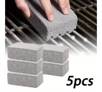5/1 pièce Pierre ponce de nettoyage pour barbecue, petite brique grise, outil de nettoyage de plaque de gril, pour la graisse, outil de cuisine 5pcs