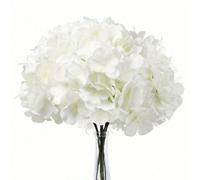 5/10/15/1 pièce Hortensia en soie artificielle de haute qualité, hortensia blanc artificiel avec tige, convient pour la fête des mères, la décoration de fête de mariage à la maison, la décoration de c