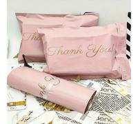 5/10/20/30/40/50/60/80/100 pièces Sacs d'expédition roses "Merci" imperméables - Convient pour les cadeaux, les chaussures et les faveurs de fête , Sacs en plastique pour les petites entreprises et le