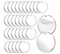 5/10/20/50/100 pièces de disques acryliques transparents non finis, vierges. Accessoires DIY, porte-clés, cartes-cadeaux de fête, accessoires. Blancs acryliques ronds avec trous en vrac pour la gravur
