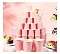 5/10/20/50/90 pièces/ Gobelets en papier rose, tasses à café, tasses pour boissons froides et chaudes, gobelets de fête, gobelets à jus, gobelets à lait, gobelets en papier jetables, capacité de 9 oz 
