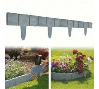 5/10/20 pièces, bordure de jardin en plastique à texture de pierre grise facile à installer - clôture décorative pour cour, pelouse et balcon, parfaite pour les plates-bandes et les bordures de paysag