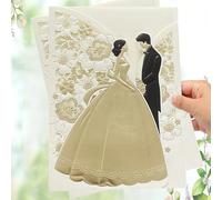 5/10/20 pièces Cartes d'invitation Marié & Mariée, avec enveloppes et autocollants, cartes d'invitation vierges de 5 x 7 pouces, mariage, scène de mariée 10 pièces,5 pièces,20 piècesPapetier