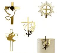 5/10/20 pièces Décorations de gâteau en acrylique, convient pour Pâques, baptême, communion, cérémonie de baptême, cérémonie de nomination, décoration de gâteau de communion, décoration de Pâques, déc