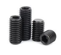5/10/20 pièces M1.6 M2 .5 M3 M4 M5 M6 M8 Grade 12.9 en acier allié à douille hexagonale pointe de chien vis réglage attaches DIN916(45mm,M6 (10pcs))