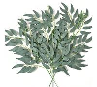 5/10/20 pièces Tiges de verdure artificielle italienne Ruscus 50 cm Fausses tiges de feuilles de saule Feuillage vert artificiel pour bouquet de mariage, arche, guirlande, centre de table, vase, décor